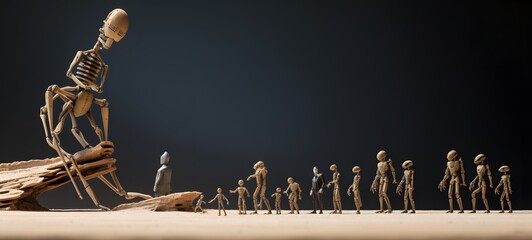 Tiny figures from life dragon, ai generative