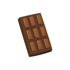 A chocolate bar divided into nine rectangular pieces on a white background
