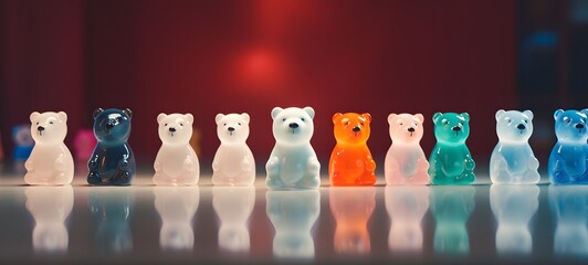 Tiny figures from life snow bear, Miniature Snow Bears in a Winter Wonderland, ai generative