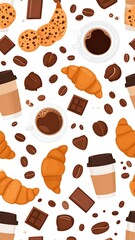 Delicious Coffee and Pastry Pattern.