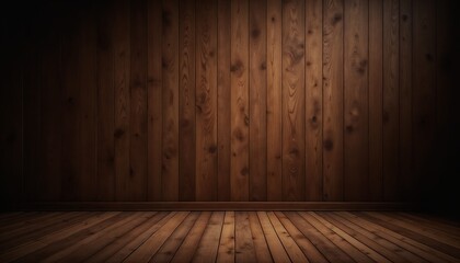 Naklejka premium Wooden interior background with natural lighting for warm ambiance and copy space