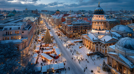Naklejka premium Christmas market in Gendarmenmarkt, Berlin