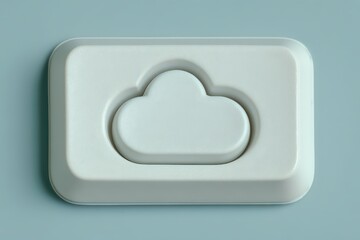 Simple white soap bar shaped as a fluffy cloud resting against a gentle pastel backdrop embodying the essence of purity and minimalism captured with clarity