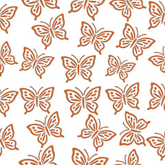 Batik Butterfly Seamless Pattern. Traditional Butterfly Vector Background. Seamless Batik Butterfly Design. Ethnic Butterfly Pattern Vector. Decorative Batik Butterfly Motif. Seamless Batik Butterfly