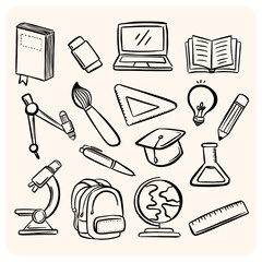 Back to School Hand-Drawn Education Doodles