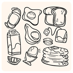 Cozy Hand-Drawn Breakfast Food Icons