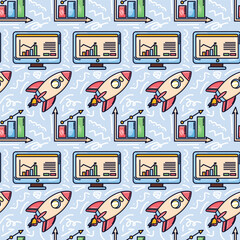 Startup minimal vector seamless pattern
