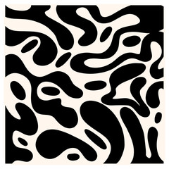 Title Retro Liquid Organic Black and White Pattern