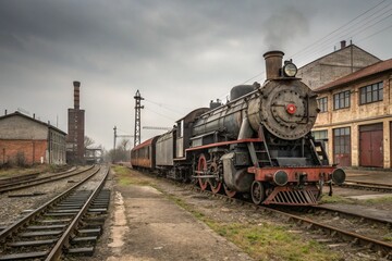 Naklejka premium old steam train