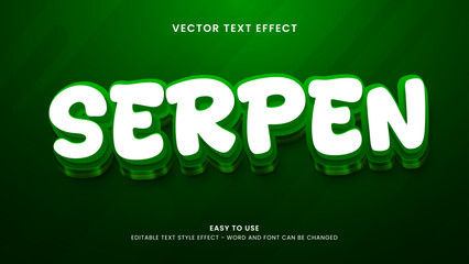 editable text effect serpen 3d style premium vector