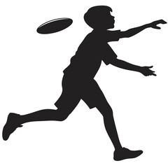 Boy tossing frisbee silhouette