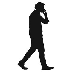Man talking on phone silhouette