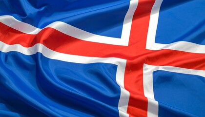 Waving Iceland flag close-up