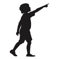 Toddler pointing silhouette