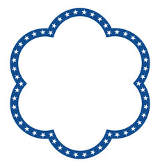 Flower Shape Frame with Stars