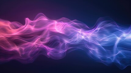 Fototapeta premium Dark Neon Ribbon Background – Electric Blue & Magenta Glow with Subtle Smoke