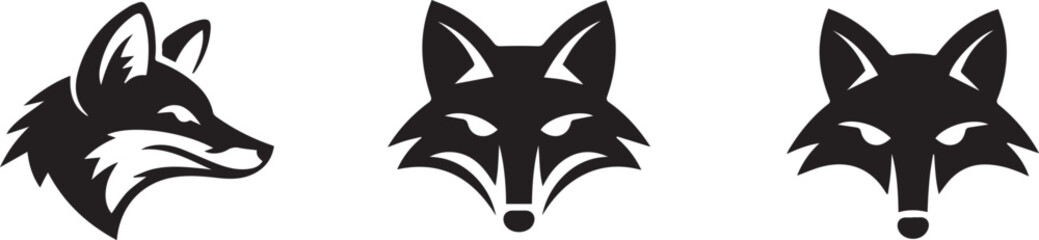 high contrast fox head logo collection ai eps jpeg png ready for commercial use