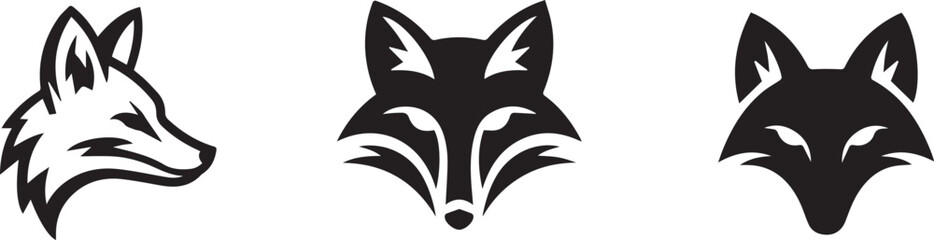 bold symmetrical and abstract fox head vector logos perfect for tech fashion and gaming