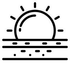 beach, sunset icon