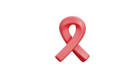 3D animation of a red awareness ribbon, perfect for health campaigns, charity, and social awareness projects