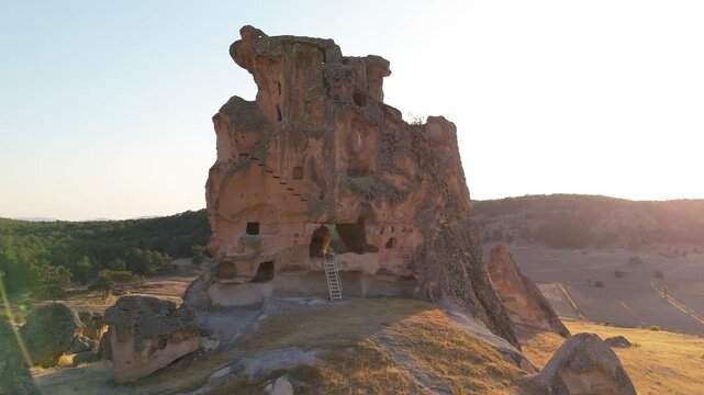 Aerial videos of the Anatolian Phrygian Valley Soğanlı Castle