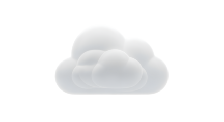 White Cloud Illustration on Transparent Background for Weather and Nature Themes