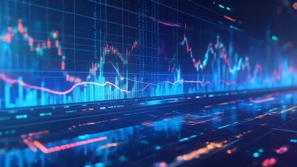 Dynamic stock market data visualization with financial analysis charts and indicators - Powered by Adobe