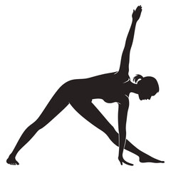 Yoga half-moon pose silhouette