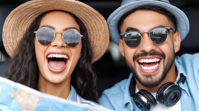 Exciting road trip adventure cityscape portrait photography outdoor close-up joyful exploration - Powered by Adobe