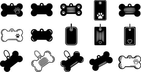 Bone tag icon vector set. Dog tag illustration sign collection. Tag symbol or logo.
