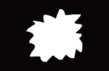 爆発のふきだし フレーム　白黒