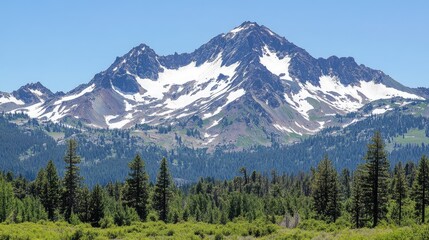 Fototapeta premium snowy mountain scenery decorated with someone climbing