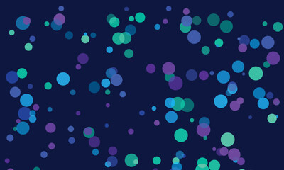 Abstract Background of Colorful Bubbles Floating on Dark Blue Backdrop Perfect for Party Invitations and Modern Designs with Vibrant Teal Purple and Blue Tones