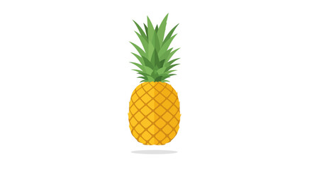 A vibrant illustration of a whole ripe pineapple with a green crown on a clean white background.