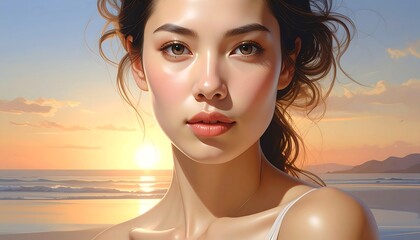 Golden hour beauty at the shore