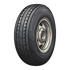 Vector Illustration of Car Tire with Realistic Tread Pattern in Modern Style for Automotive Design