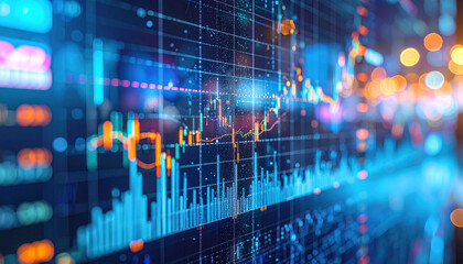 Stock Market Analysis: Dynamic data visualizations reveal market trends, financial graphs, and the real-time exchange, offering a captivating glimpse into the dynamic world of global finance. 