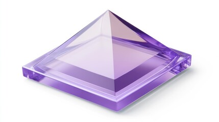 Purple glass pyramid on square base.