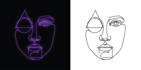 Striking abstract face art for modern designs and creative projects needs now