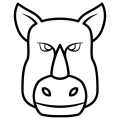 rhino face head vector icon