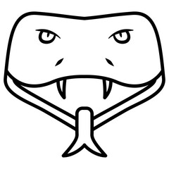 snake head face vector icon