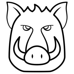 boar head face vector icon