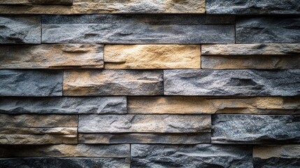 Gray and beige stone wall texture.