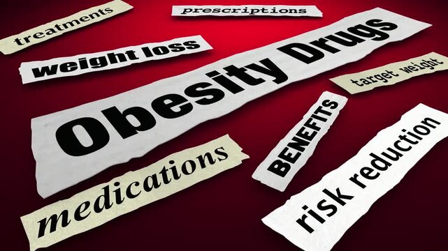 Obesity Drugs News Headlines Weight Loss Medications Growth Increase 3d Animation