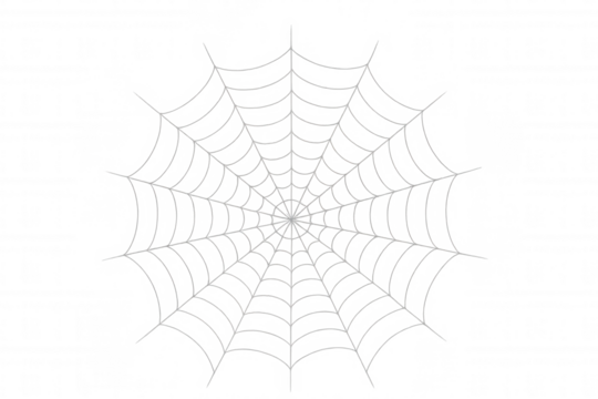 Spiderweb vector illustration providing a spooky element for halloween and scary design on transparent background - Powered by Adobe