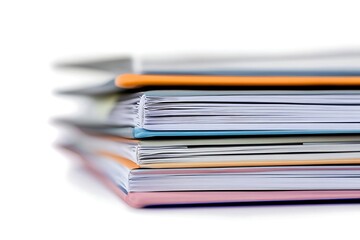 Stack of Documents Files, Folders, and Paperwork in a Colorful Organized Pile