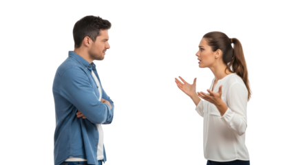 Couple Arguing During Relationship Conflict creative illustration featuring shot, upset, conflict, isolated, language, relationship