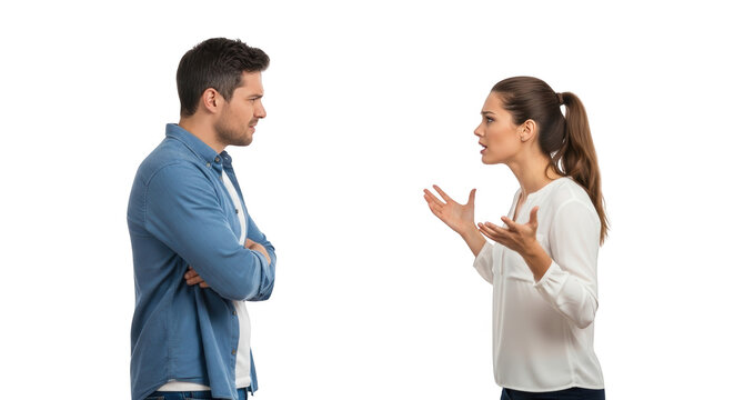Couple Arguing During Relationship Conflict creative illustration featuring shot, upset, conflict, isolated, language, relationship