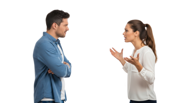 Couple Arguing During Relationship Conflict creative illustration featuring shot, upset, conflict, isolated, language, relationship