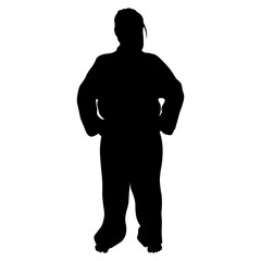 Silhouette of a Woman Karate Athlete.